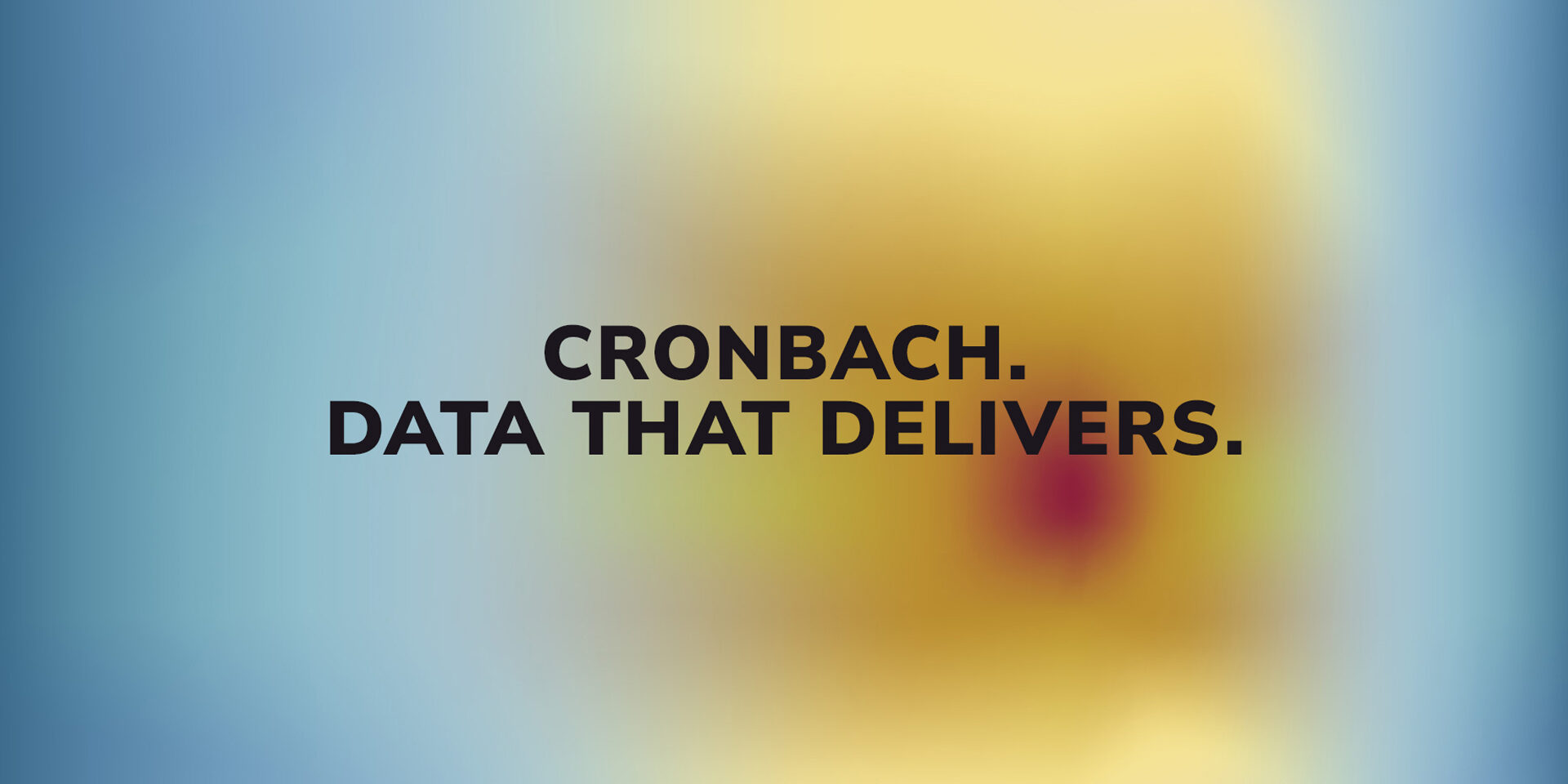 Runde Grafik mit dem Claim „CRONBACH. DATA THAT DELIVERS.“ als Symbol für mehr Wirkung, weniger Streuverlust und psychologische Daten im Marketing